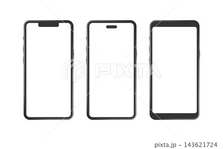 スマートフォン　フレーム　モックアップ　白い画面 143621724