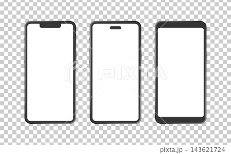 白色螢幕的智慧型手機邊框模型 143621724