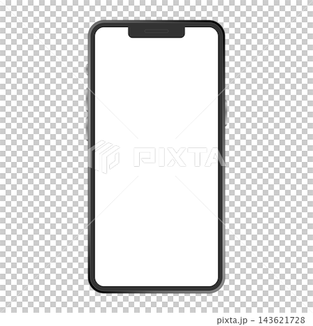 白色螢幕的智慧型手機邊框模型 白色螢幕的智慧型手機邊框模型 143621728