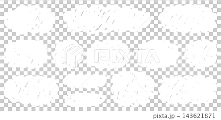 Rough speech bubble illustrations that convey questions and doubts. 143621871