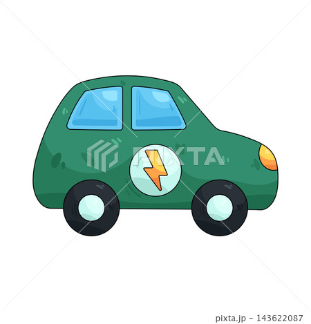 Illustration of electric car 143622087
