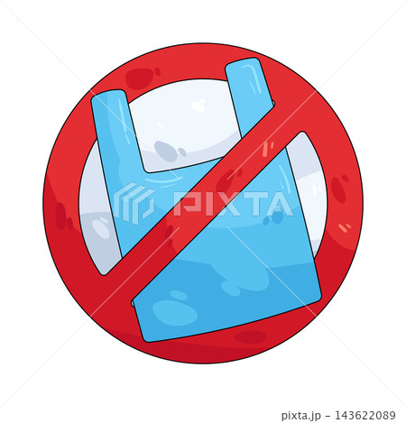 Illustration of no plastic bag Illustration of no plastic bag 143622089