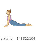 Illustration of woman performing cobra pose 143622106