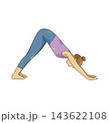 Illustration of downward facing dog yoga pose 143622108