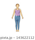 Illustration of person in mountain pose yoga 143622112
