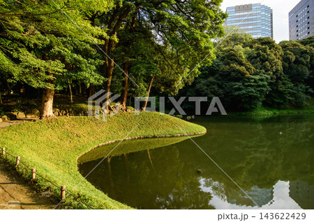 都会の文化財庭園 夕刻の小石川後楽園 東京都 都会の文化財庭園 夕刻の小石川後楽園 東京都 143622429