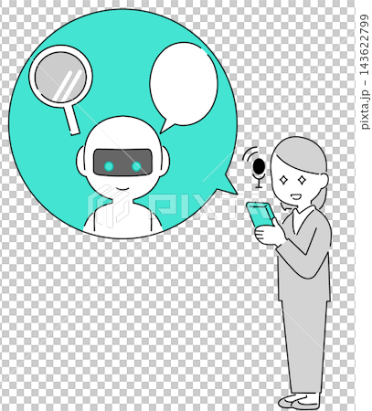 圖中一位商人正在透過智慧型手機上的人工智慧聊天機器人提問並尋求建議。 圖中一位商人正在透過智慧型手機上的人工智慧聊天機器人提問並尋求建議。 143622799
