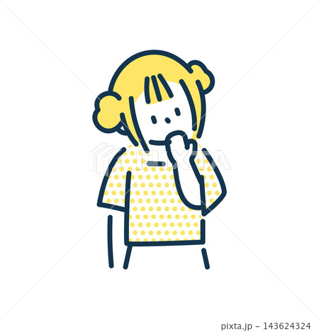首をかしげる女の子のイラスト 143624324