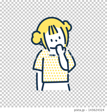 首をかしげる女の子のイラスト 143624324