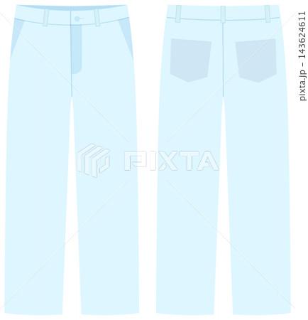Light Blue Flat Lay Trousers Vector Illustration Template 143624611