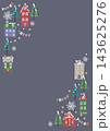 雪の降るクリスマスの街並みのイラストのフレーム 143625276