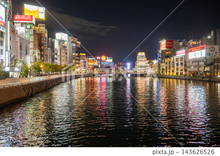 福岡・博多　那珂川沿いの夜景 143626526