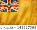 Old vintage flag of Niue, worn and stained 143627368