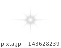 Glowing white star with several rays on a transparent background 143628239