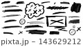 怒りやイライラを表現する手描きマーカー線と顔文字セット 143629212