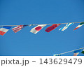 青空を背にした世界の国旗【秋の運動会イメージ】 143629479