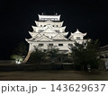 ライトアップされた夜の福山城 143629637