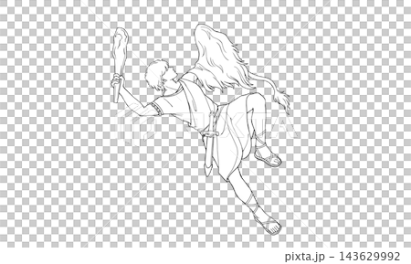 ギリシャ神話のオリオンの線画イラスト ギリシャ神話のオリオンの線画イラスト 143629992