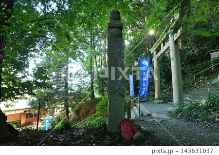高野山町石道の180町石と丹生官省符神社鳥居 【和歌山県九度山町】 高野山町石道の180町石と丹生官省符神社鳥居 【和歌山県九度山町】 143631037