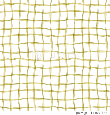 Cute Green Olive Check Seamless Pattern. Watercolor dopamine pastel hand drawn illustration isolated on white background summer design home kitchen textile table cloth plaid companion fabric crockery 143631156
