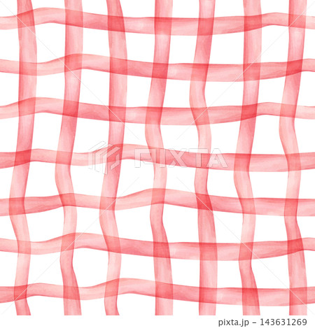 Cute Pink Check Seamless Pattern. Watercolor dopamine pastel hand drawn illustration isolated on white background summer design home kitchen textile table cloth plaid companion fabric crockery Cute Pink Check Seamless Pattern. Watercolor dopamine pastel hand drawn illustration isolated on white background summer design home kitchen textile table cloth plaid companion fabric crockery 143631269