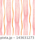 Cute Orange Pink Striped Seamless Pattern. Watercolor dopamine pastel hand drawn illustration isolated on white background summer design home kitchen textile table cloth cute companion fabric crockery 143631273