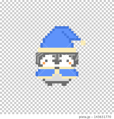 サンタクロースペンギンのドット絵 143631770