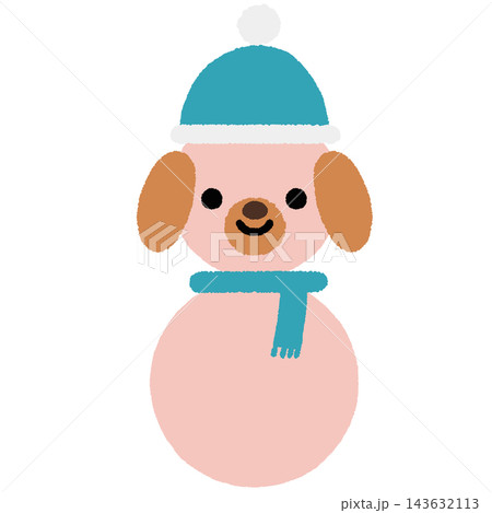 かわいい犬のクリスマスイラスト 143632113