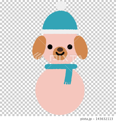 かわいい犬のクリスマスイラスト 143632113