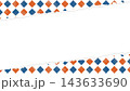 破れた紙風の背景フレーム、ダイヤ柄、菱形の模様、水彩風、16:9サイズ 143633690