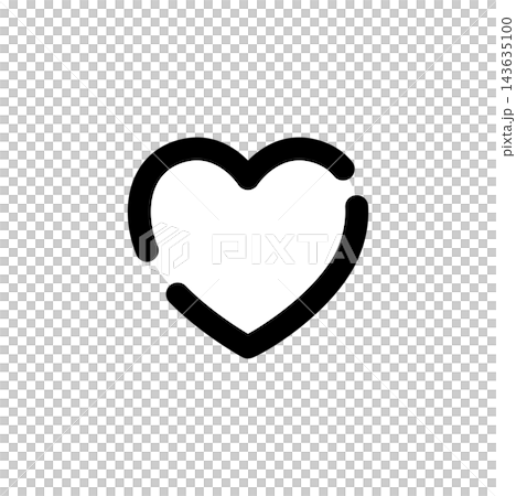 A simple heart-shaped icon drawn with dashed lines. A simple heart-shaped icon drawn with dashed lines. 143635100