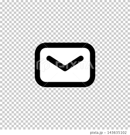 A simple letter envelope icon drawn with lines. A simple letter envelope icon drawn with lines. 143635102
