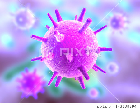 Novel coronavirus concept. Microscopic view of corona virus 143639594