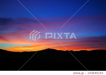 糸島 可也山の夕景 糸島 可也山の夕景 143640143