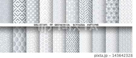 Geometric set of seamless gray and white...のイラスト素材 [143642328] - PIXTA
