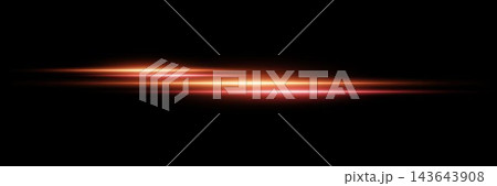 Horizontal glowing light lines creating a dynamic motion blur effect 143643908