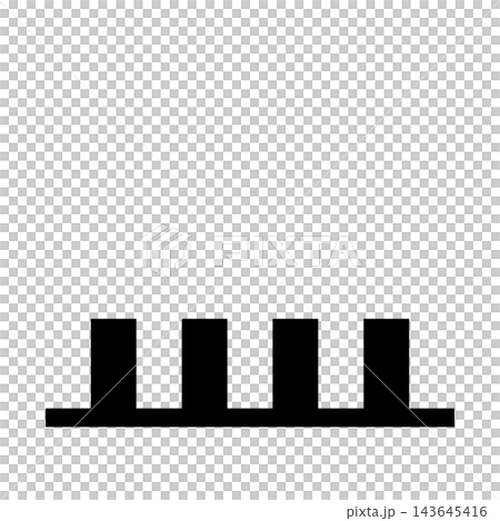 Black bar graph icon representing stagnation at a low level (transparent background) Black bar graph icon representing stagnation at a low level (transparent background) 143645416