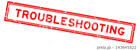 Grunge red troubleshooting word square rubber seal stamp on white background 143645822