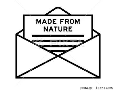 Envelope and letter sign with word made from nature as the headline Envelope and letter sign with word made from nature as the headline 143645860