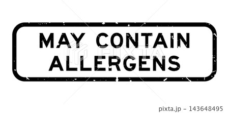 Grunge black may contain allergens word square rubber seal stamp on white background Grunge black may contain allergens word square rubber seal stamp on white background 143648495