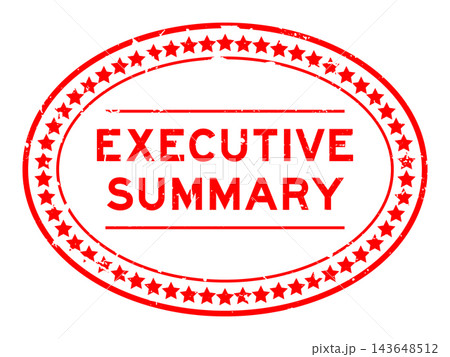 Grunge red executive summary word oval rubber seal stamp on white background Grunge red executive summary word oval rubber seal stamp on white background 143648512