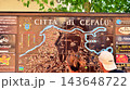 Cefalu, Italy. 22 August 2026. Urban landscape. Sign with the inscription: Citta di Cefalu 143648722