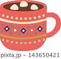 Cute Christmas Mug of Hot Chocolate with Marshmallows Cute Christmas Mug of Hot Chocolate with Marshmallows 143650421