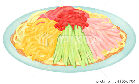 冷やし中華のイラスト 夏の風物詩 冷やし中華のイラスト 夏の風物詩 143650704