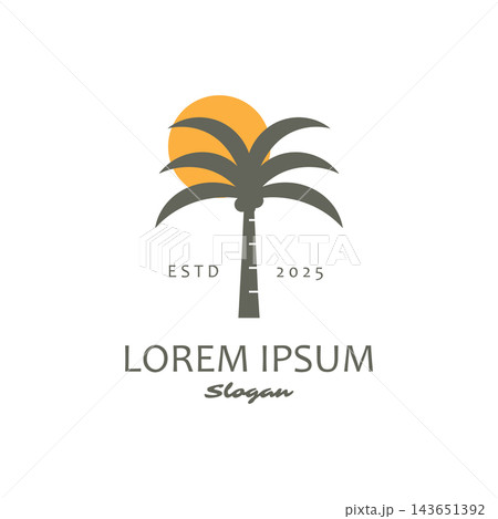 Palm tree summer logo template 143651392