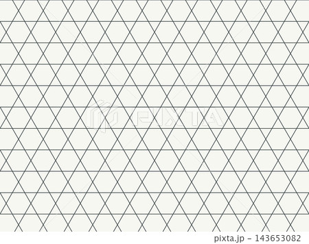 三角形が連なるスタイリッシュなベクターイラスト。明るい背景にグレーの横線と斜線が交差する、細い線の三 三角形が連なるスタイリッシュなベクターイラスト。明るい背景にグレーの横線と斜線が交差する、細い線の三 143653082