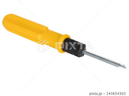 Yellow Phillips Screwdriver Isolated on White Background Yellow Phillips Screwdriver Isolated on White Background 143654303
