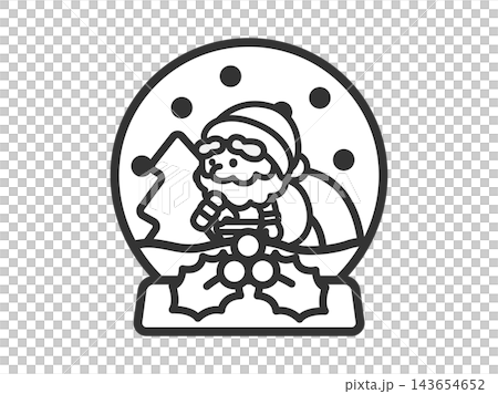 Christmas snow globe icon (line drawing) illustration Christmas snow globe icon (line drawing) illustration 143654652