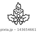 クリスマスキャンドルのアイコン（線画）のイラスト 143654661