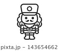 くるみ割り人形のアイコン（線画）のイラスト 143654662
